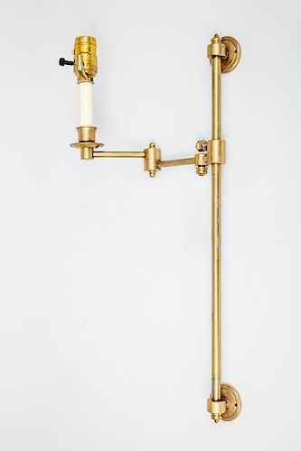 Wall-Mounted Brass Lamp with Swing Arm