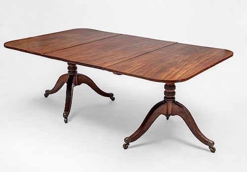 Regency Mahogany Two-Pedestal Dining Table
