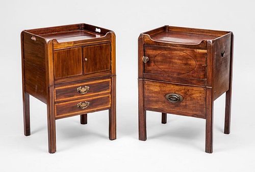 Two George III Mahogany Bedside Cabinets