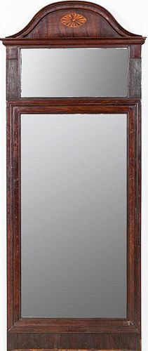 Danish Neoclassical Inlaid Mahogany Pier Mirror