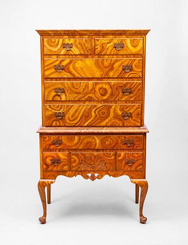 Chippendale Style Grain-Painted Highboy, 20th Century