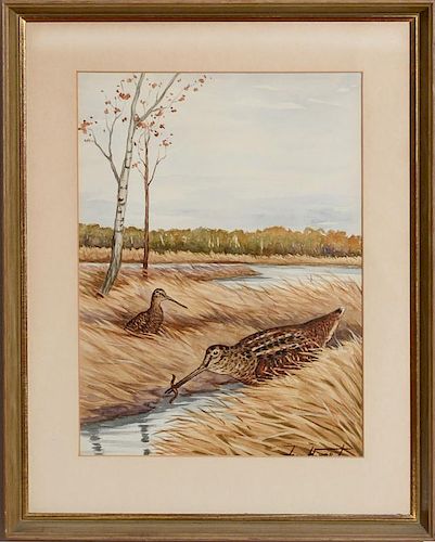Jean Herblet (1893-1985): Sandpipers at the Shore; Ducks in Flight; Grouse and Marsh Birds