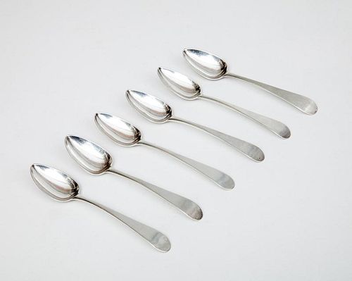 Set of Six American Silver Teaspoons