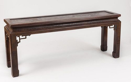 Chinese Style Incised Lacquer Altar Table, by Widdicomb