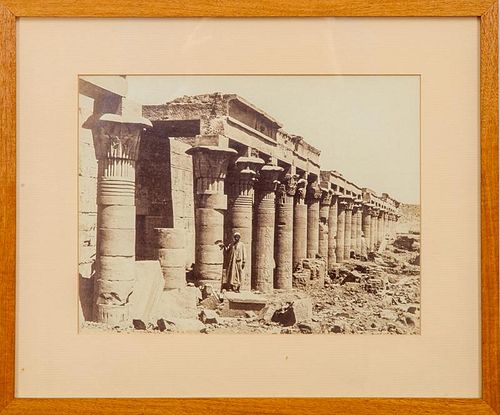 Collection of Thirteen Vintage Sepia Photographs of Ancient Egyptian Monuments and Early 20th Century Portraits of Local Figures