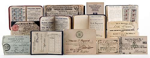 A Group of Raymond's Membership Documents to Various Fraternal, Show Business, and other Groups