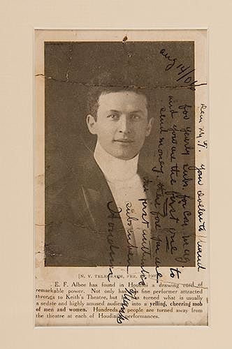 First Subscriber's Copy of the First Issue of Conjurers' Monthly Inscribed and Signed by Houdini, Together with an Inscribed and Signed Photo of Houdi