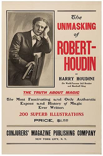 The Unmasking of Robert-Houdin Window Card (Harry Houdini)