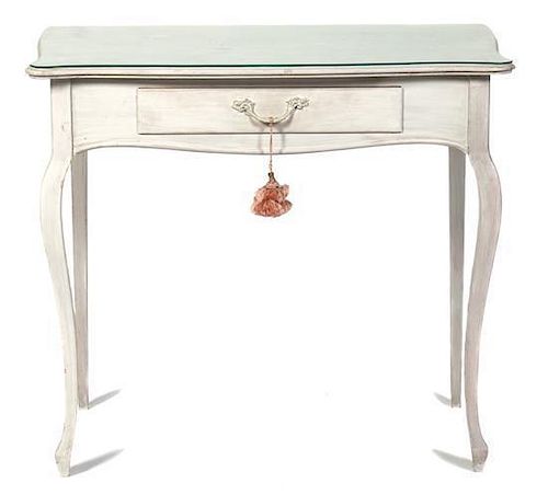 A Louis XV Style Painted Table Height 30 x width 33 x depth 18 inches.