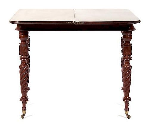 An American Empire Mahogany Flip-Top Table Height 30 1/2 x width 35 x depth 18 inches.