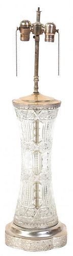A Crystal Lamp Height 32 inches.
