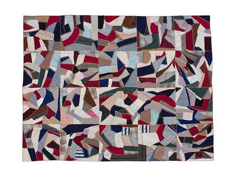 An American Crazy Quilt 88 x 72 inches.