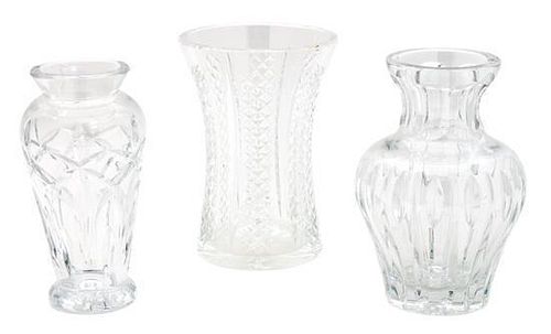 Three Waterford Crystal Table Articles Height of tallest 6 7/8 inches.