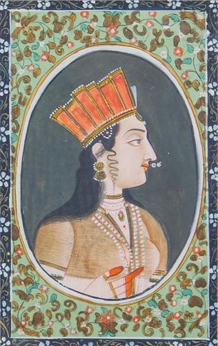 An Indian Painting on Paper 6 1/2 x 4 1/8 inches.