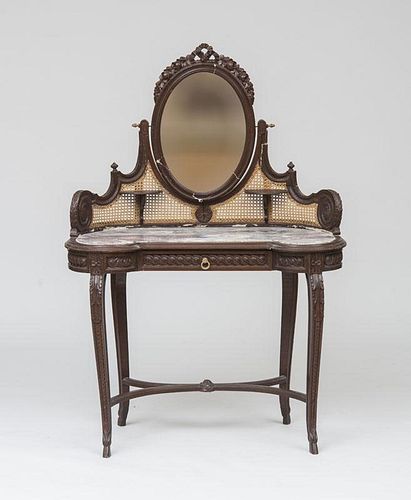 Louis XV Style Mahogany Kidney-Shape Dressing Table