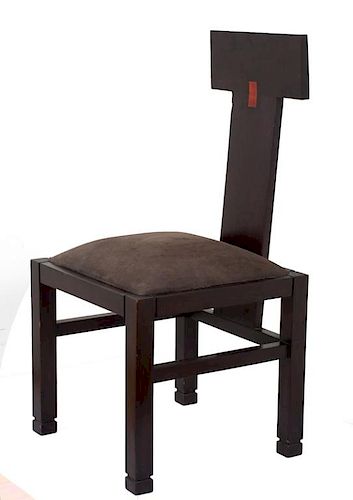 Ebonized T-Back Side Chair