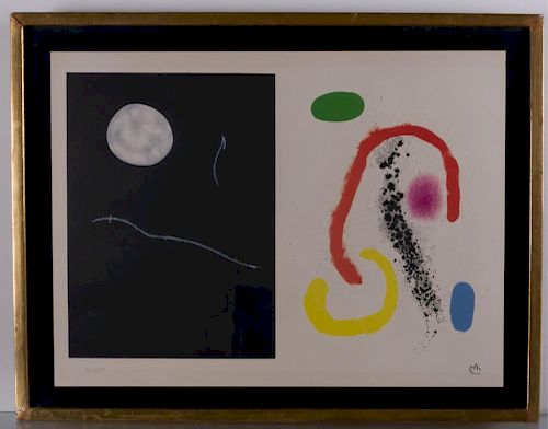 Joan Miro Litho Noir Et Blanc Colored Lithograph