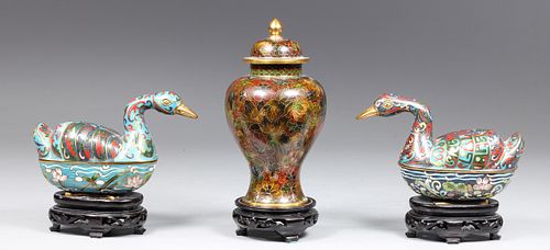 Group of 3 Chinese Cloisonne