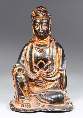 Antique Chinese Dry Lacquer Seated Buddha