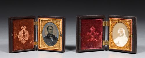 Group of two 19th Century Ambrotype Portrait Photographs