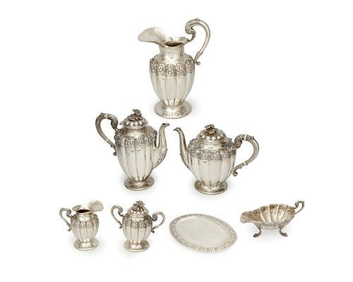A Mexican sterling silver tea service