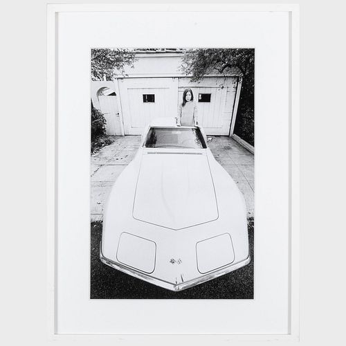 Julian Wasser (b. 1938): Joan Didion Standing in Her Stingray Corvette