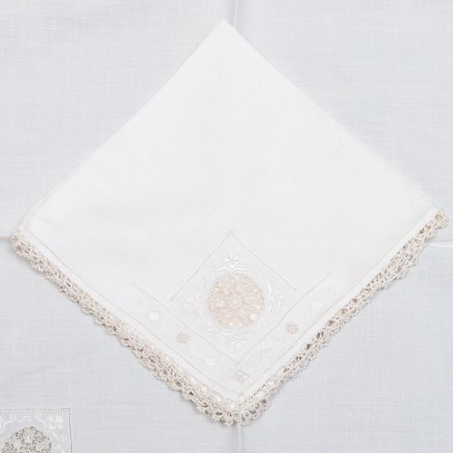 Set of Ten Embroidered Table Napkins