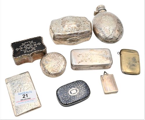 Group of Nine Silver Boxes