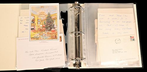 Binder of Approximately 60 Presidential Letters, Pictures, Postcards and Signatures