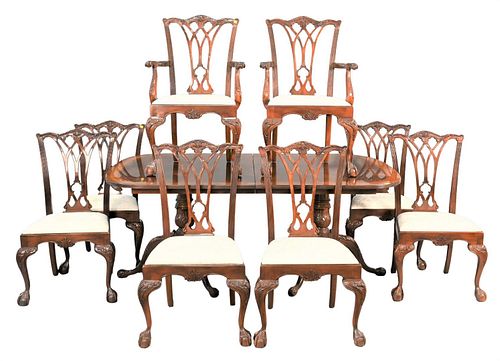 Nine Piece Drexel Heritage Heirlooms Chippendale Style Dining Set
