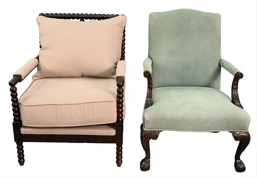 Two Upholstered Open Armchairs