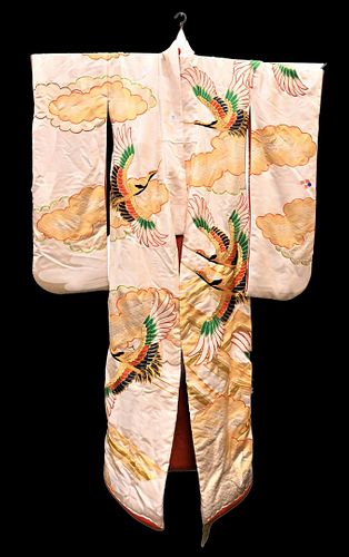 Japanese Silk-Embroidered Kimono