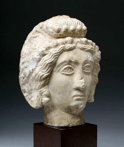 Palmyrene / Roman Limestone Head Youthful Female