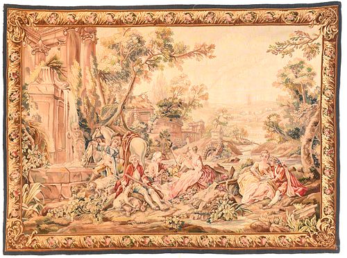 Antique Aubusson-Beauvais Pictorial French Tapestry, 4'9'' x 6'3'' (1.45 x 1.91 M)