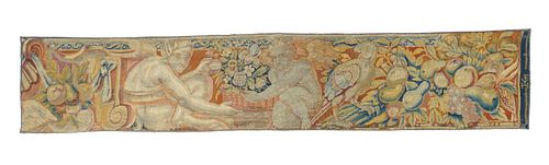 Antique Flemish Tapestry, 1'7'' x 8'5'' (0.48 x 2.57 M)