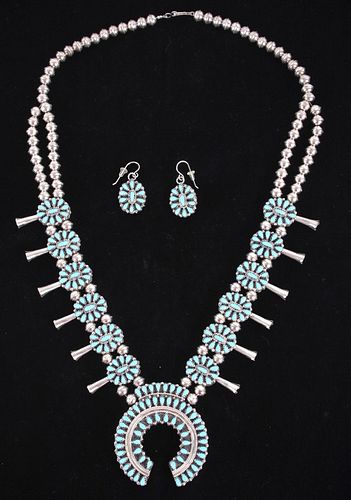 Navajo Double Sided Squash Necklace & Earrings