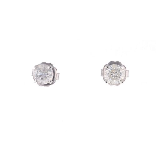 Brilliant 3.16 cts Diamond 18k White Gold Earrings