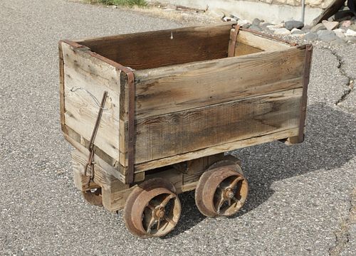 1800's Montana Gold Mine Transport Wood Cart