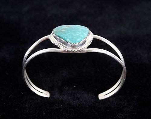 Navajo H Tsosie Sterling Silver Turquoise Bracelet