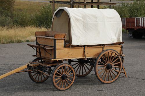 C. 1880 Covered Oak Wagon Fully Restored