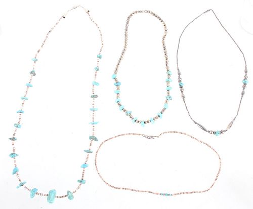 Navajo Silver Turquoise Heishi Necklace Collection