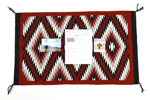 Fine Navajo Eye Dazzler Wool Rug by Mabel Claschee