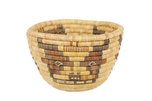 Hopi Indian Polychrome Kachina Coil Basket c. 1930
