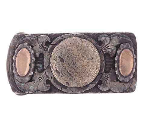 C. 1930 Mexican Sterling & 14k Gold Filled Buckle