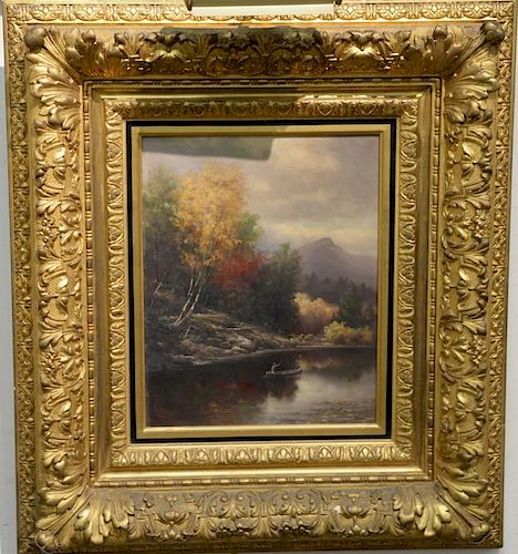 Oil on canvas Morris Mountain, Ausable River Above Philps Bridge Keene Valley,