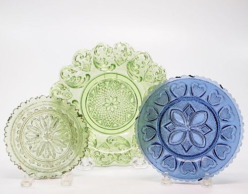 Lacy glass cup plates & dish