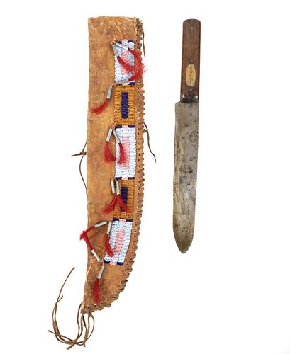 C. 1920-1930 Sioux Beaded Large Knife Sheath