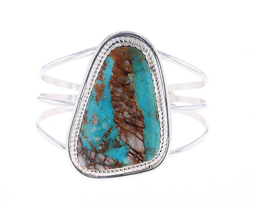 Navajo Kingman Turquoise Bracelet by Chaz Tsosie