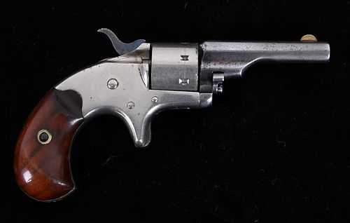 C. 1877 Colt Open Top Nickel & Brass Revolver