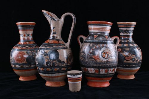 Vintage Mexican Pottery Vessels Tonalá, Jalisco